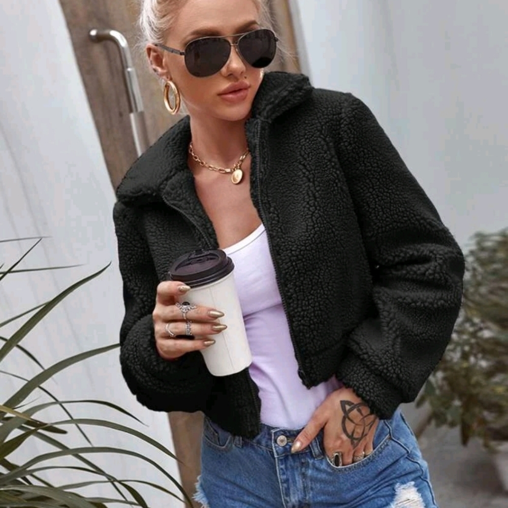 Teddy zip up coat
